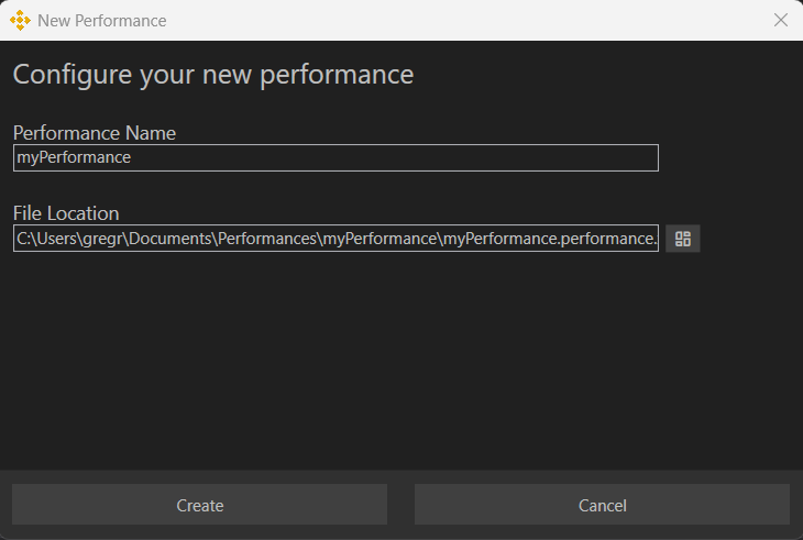 New Performance Wizard